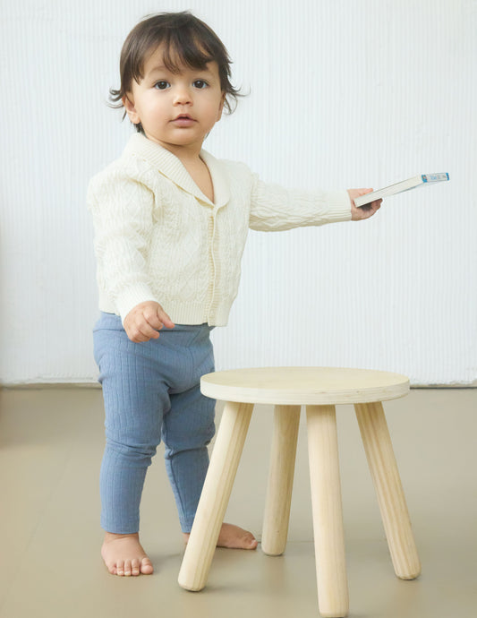 MÔME CHOIX White Collared Cardigan