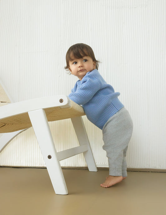 MÔME CHOIX Baby Machine Washable Cornflower TENCEL Sweater