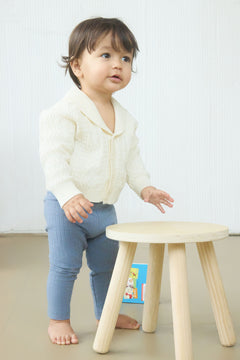 MÔME CHOIX White Collared Cardigan