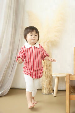 MÔME CHOIX Red Striped Polo