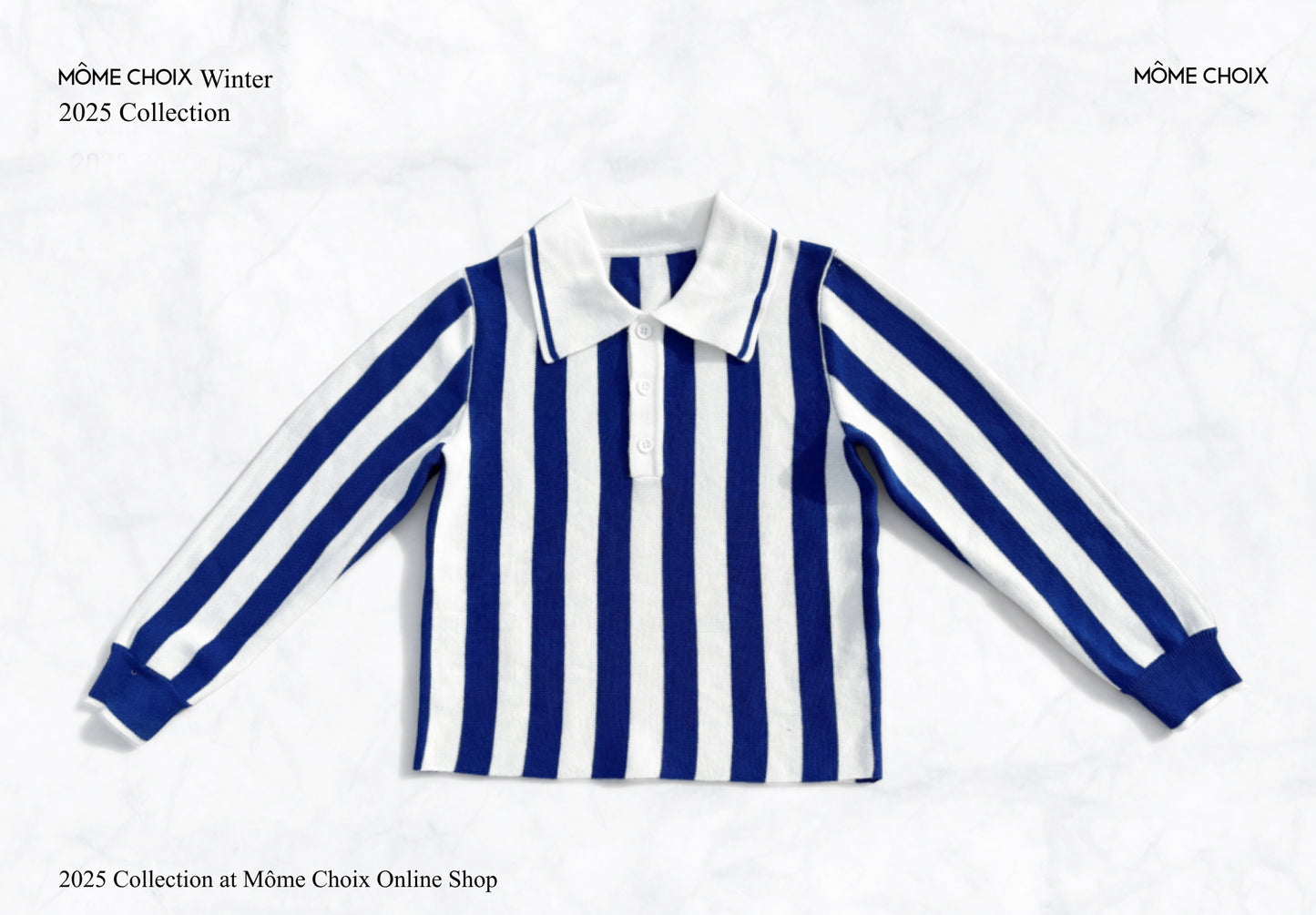 MÔME CHOIX Striped Long Sleeve Polo