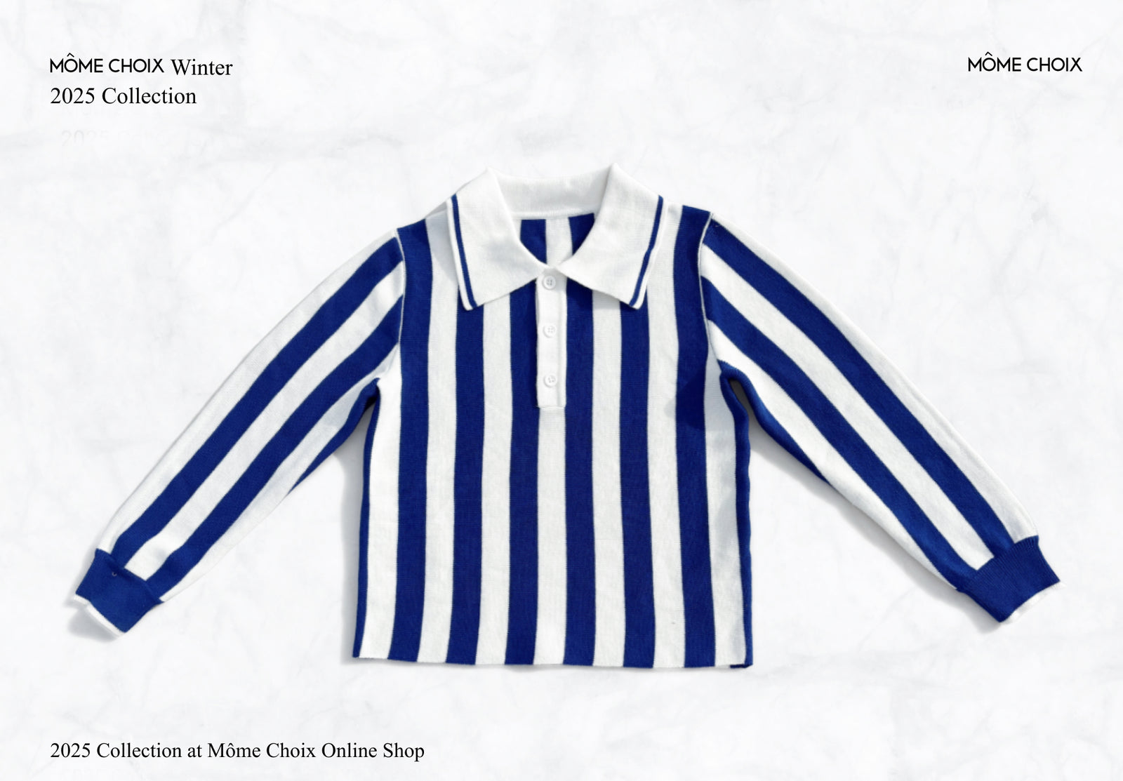 MÔME CHOIX Striped Long Sleeve Polo