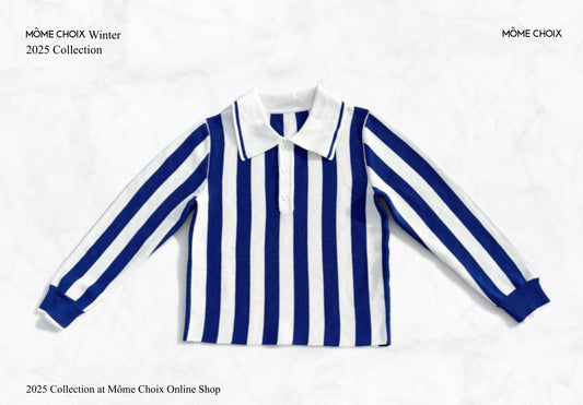 MÔME CHOIX Striped Long Sleeve Polo