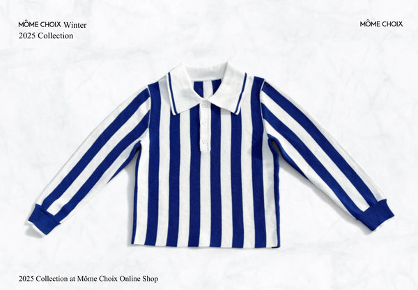 MÔME CHOIX Striped Long Sleeve Polo