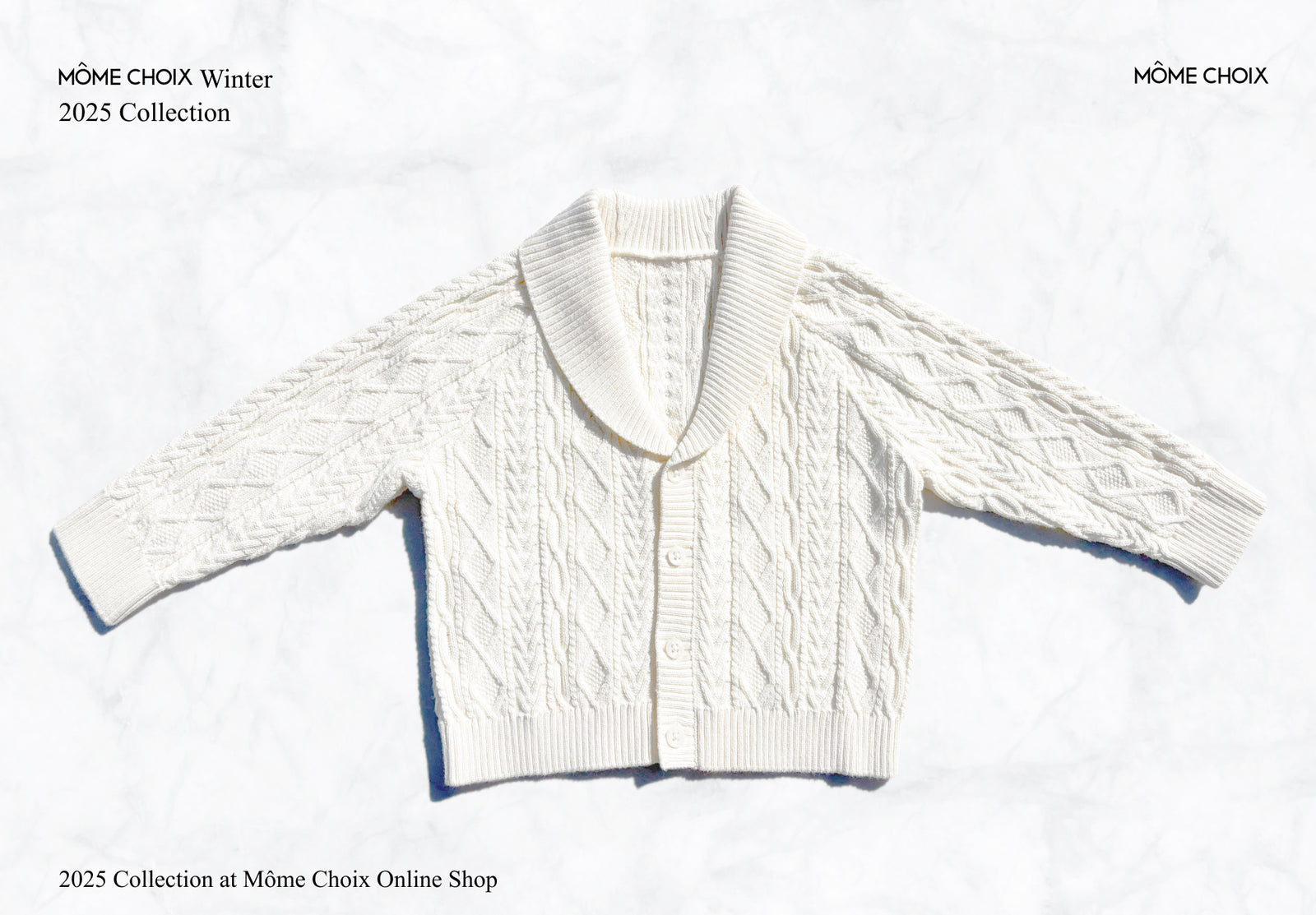 MÔME CHOIX White Collared Cardigan