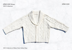 MÔME CHOIX White Collared Cardigan