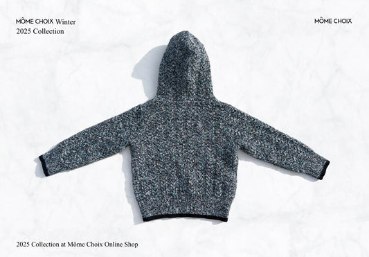 MÔME CHOIX Double-Color Wool Knit Hoodie