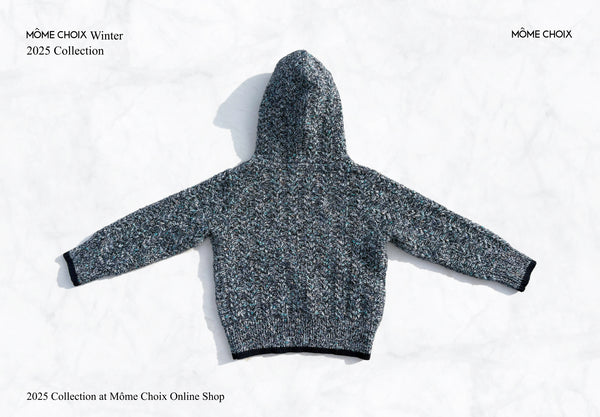 MÔME CHOIX Double-Color Wool Knit Hoodie