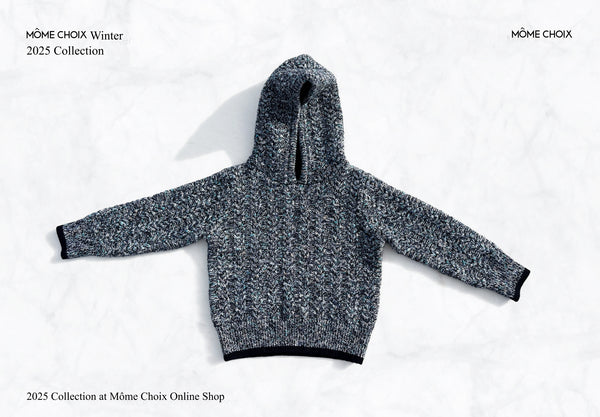 MÔME CHOIX Double-Color Wool Knit Hoodie