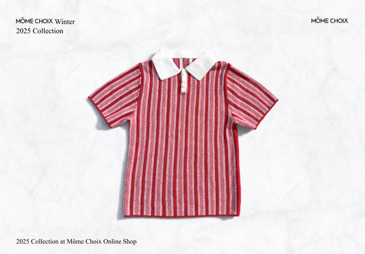 MÔME CHOIX Red Striped Polo